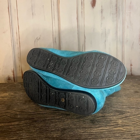 Aldo Retro Vtg Turquoise suede Ankle Slouch Booties Boots 39 - Picture 7 of 8